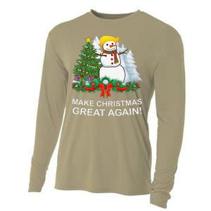 Make Christmas Great Again Funny Trump Xmas Cooling Performance Long Sleeve Crew