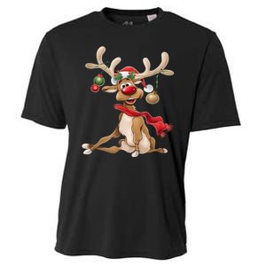 Merry Christmas Gifts For Him Funny Reindeer Cooling Performance Crew T-Shirt