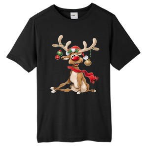 Merry Christmas Gifts For Him Funny Reindeer Tall Fusion ChromaSoft Performance T-Shirt