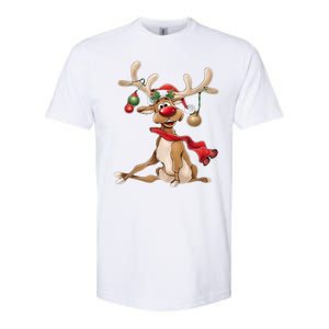 Merry Christmas Gifts For Him Funny Reindeer Softstyle CVC T-Shirt