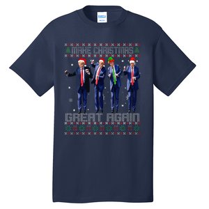 Make Christmas Great Again Ugly Sweaters Trump Dance Santa Tall T-Shirt