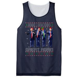 Make Christmas Great Again Ugly Sweaters Trump Dance Santa Mesh Reversible Basketball Jersey Tank