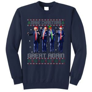 Make Christmas Great Again Ugly Sweaters Trump Dance Santa Tall Sweatshirt