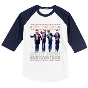 Make Christmas Great Again Ugly Sweaters Trump Dance Santa Baseball Sleeve Shirt