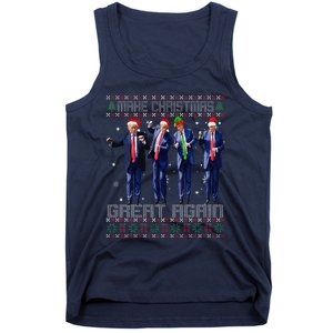 Make Christmas Great Again Ugly Sweaters Trump Dance Santa Tank Top