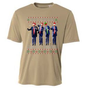 Make Christmas Great Again Ugly Sweaters Trump Dance Santa Cooling Performance Crew T-Shirt