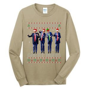 Make Christmas Great Again Ugly Sweaters Trump Dance Santa Tall Long Sleeve T-Shirt