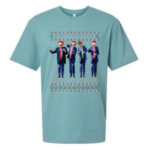 Make Christmas Great Again Ugly Sweaters Trump Dance Santa Sueded Cloud Jersey T-Shirt