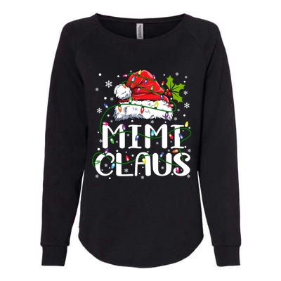 Mimi Claus Gift Christmas Lights Pajama Family Matching Funny Gift Womens California Wash Sweatshirt