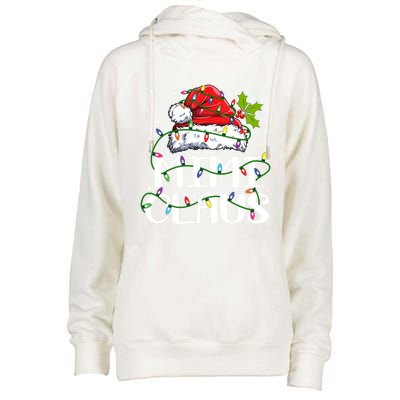 Mimi Claus Gift Christmas Lights Pajama Family Matching Funny Gift Womens Funnel Neck Pullover Hood