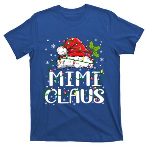 Mimi Claus Gift Christmas Lights Pajama Family Matching Funny Gift T-Shirt