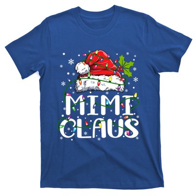 Mimi Claus Gift Christmas Lights Pajama Family Matching Funny Gift T-Shirt