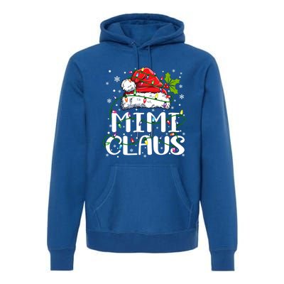 Mimi Claus Gift Christmas Lights Pajama Family Matching Funny Gift Premium Hoodie