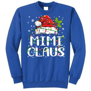 Mimi Claus Gift Christmas Lights Pajama Family Matching Funny Gift Tall Sweatshirt