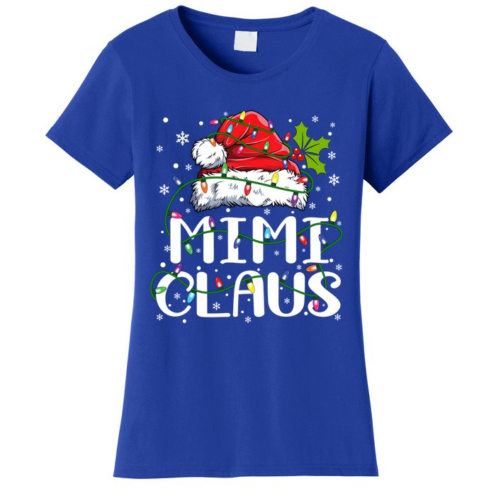 Mimi Claus Gift Christmas Lights Pajama Family Matching Funny Gift Women's T-Shirt