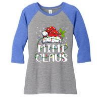 Mimi Claus Gift Christmas Lights Pajama Family Matching Funny Gift Women's Tri-Blend 3/4-Sleeve Raglan Shirt