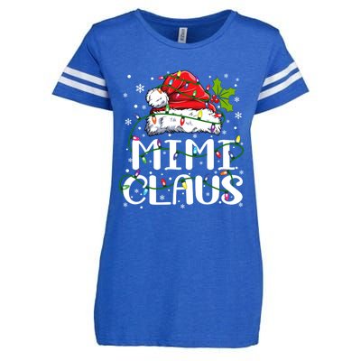 Mimi Claus Gift Christmas Lights Pajama Family Matching Funny Gift Enza Ladies Jersey Football T-Shirt