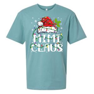 Mimi Claus Gift Christmas Lights Pajama Family Matching Funny Gift Sueded Cloud Jersey T-Shirt