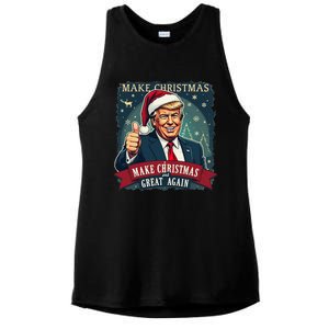 Make Christmas Great Again Santa Funny Trump Xmas Pajamas Ladies PosiCharge Tri-Blend Wicking Tank