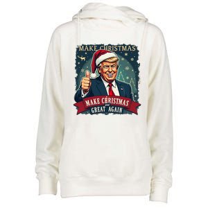 Make Christmas Great Again Santa Funny Trump Xmas Pajamas Womens Funnel Neck Pullover Hood