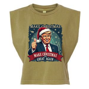 Make Christmas Great Again Santa Funny Trump Xmas Pajamas Garment-Dyed Women's Muscle Tee