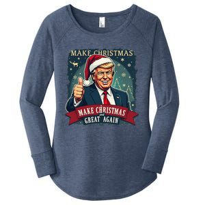 Make Christmas Great Again Santa Funny Trump Xmas Pajamas Women's Perfect Tri Tunic Long Sleeve Shirt