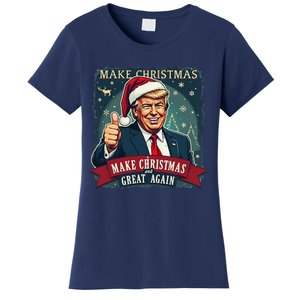 Make Christmas Great Again Santa Funny Trump Xmas Pajamas Women's T-Shirt