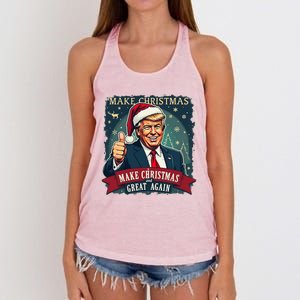 Make Christmas Great Again Santa Funny Trump Xmas Pajamas Women's Knotted Racerback Tank