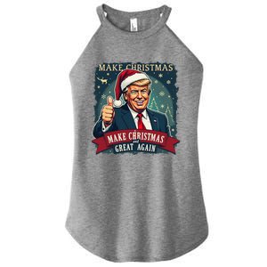 Make Christmas Great Again Santa Funny Trump Xmas Pajamas Women's Perfect Tri Rocker Tank