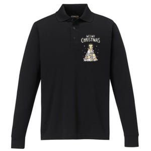 Meow Christmas Gift Performance Long Sleeve Polo