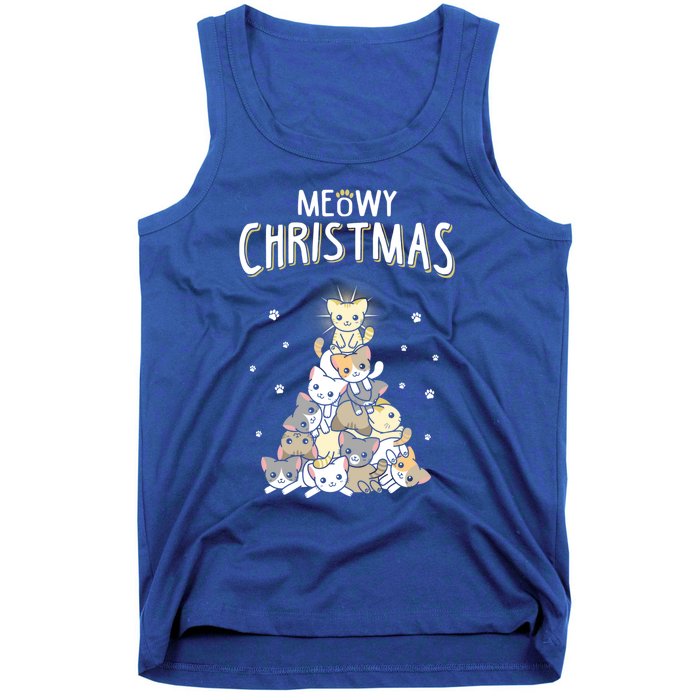 Meow Christmas Gift Tank Top