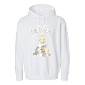 Meow Christmas Gift Garment-Dyed Fleece Hoodie