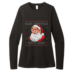 Make Christmas Great Again Funny Santa Trump Ugly Xmas Womens CVC Long Sleeve Shirt