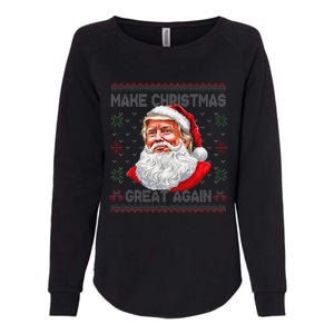 Make Christmas Great Again Funny Santa Trump Ugly Xmas Womens California Wash Sweatshirt