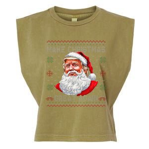 Make Christmas Great Again Funny Santa Trump Ugly Xmas Garment-Dyed Women's Muscle Tee