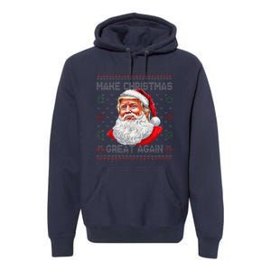 Make Christmas Great Again Funny Santa Trump Ugly Xmas Premium Hoodie