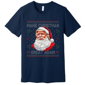 Make Christmas Great Again Funny Santa Trump Ugly Xmas Premium T-Shirt