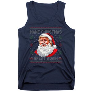 Make Christmas Great Again Funny Santa Trump Ugly Xmas Tank Top