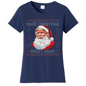 Make Christmas Great Again Funny Santa Trump Ugly Xmas Women's T-Shirt