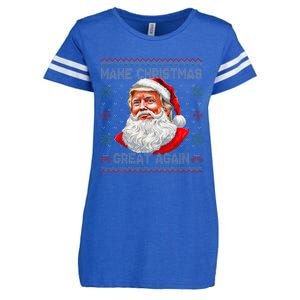 Make Christmas Great Again Funny Santa Trump Ugly Xmas Enza Ladies Jersey Football T-Shirt