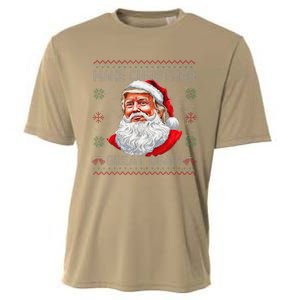 Make Christmas Great Again Funny Santa Trump Ugly Xmas Cooling Performance Crew T-Shirt