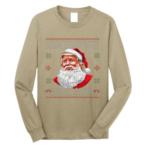 Make Christmas Great Again Funny Santa Trump Ugly Xmas Long Sleeve Shirt