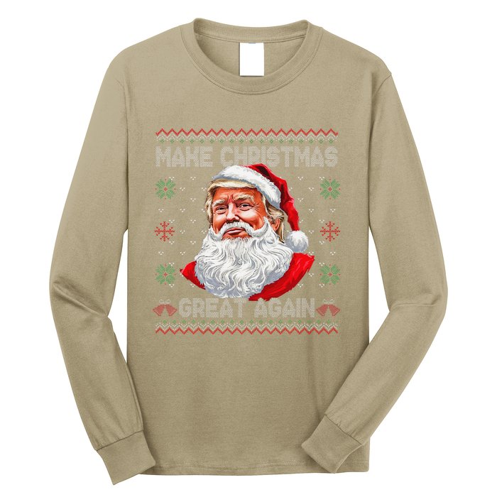 Make Christmas Great Again Funny Santa Trump Ugly Xmas Long Sleeve Shirt