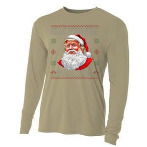 Make Christmas Great Again Funny Santa Trump Ugly Xmas Cooling Performance Long Sleeve Crew