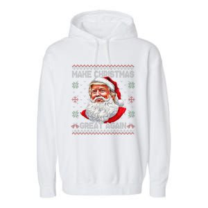 Make Christmas Great Again Funny Santa Trump Ugly Xmas Garment-Dyed Fleece Hoodie