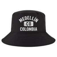 Medellin Colombia Gym Style Distressed White Print Cool Comfort Performance Bucket Hat