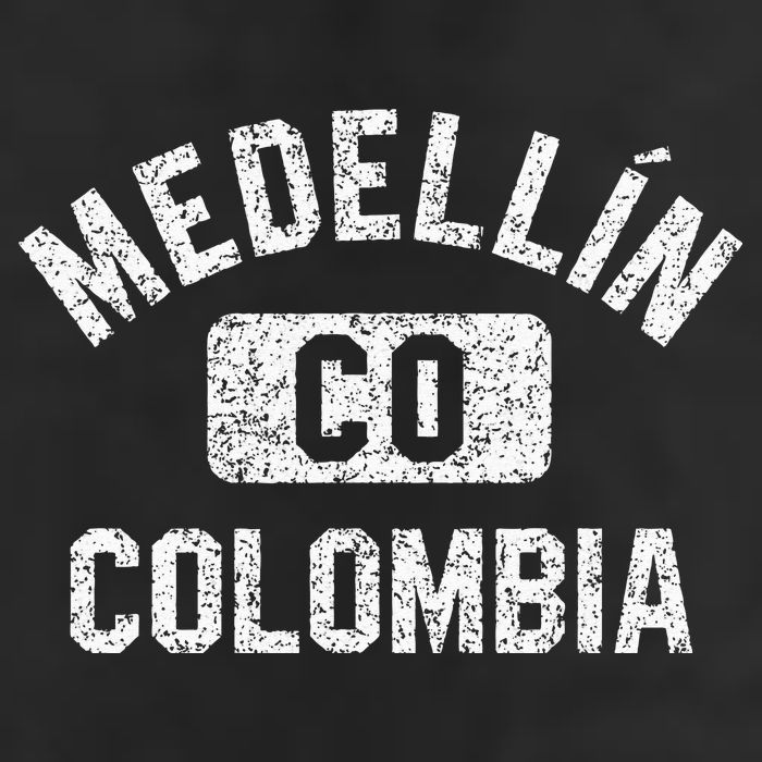 Medellin Colombia Gym Style Distressed White Print Cool Comfort Performance Bucket Hat