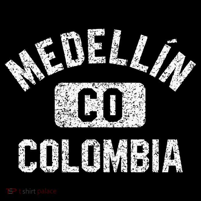 Medellin Colombia Gym Style Distressed White Print Sustainable Bucket Hat