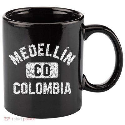 Medellin Colombia Gym Style Distressed White Print 11oz C Handle Ceramic Mug