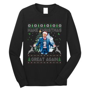 Make Christmas Great Again Ugly Sweaters Funny Trump 47 Xmas Swea Long Sleeve Shirt